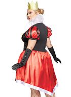 Queen of Hearts from Alice in Wonderland, costume dress, lacing, velvet, puff sleeves, XL to 4XL